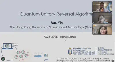 Yin Mo presenting the work online at AQIS 2025